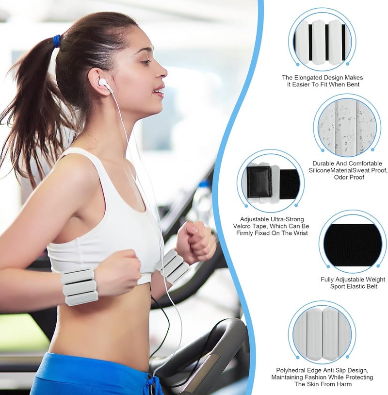 Teikugv Wrist Weights Set of 2, Wearable Arm & Leg Weights for Women & Men, Adjustable Wrist Ankle Weights for Walking, Yoga, Swimming, Gym, 2lb - Image 3